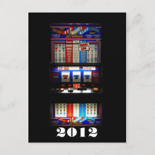 Slot Machine Happy New Year Greetings Holiday Postcard