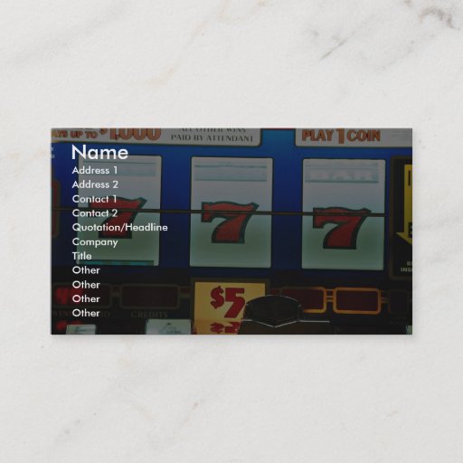 Customizable Slot machine in a casino business card templates