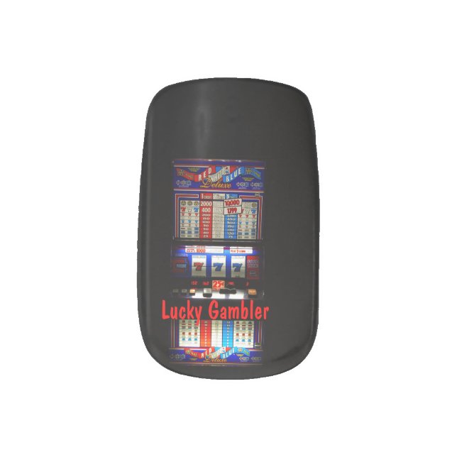 Slot Machine Lucky Gambler Minx Nail Art (Left Thumb)