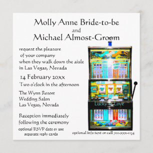 Slot Machine Lucky in Love Invitation