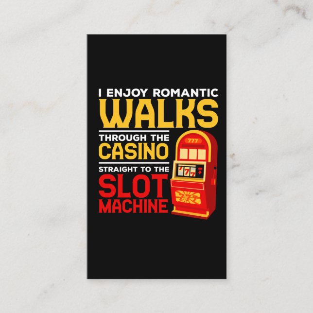 Slot Machine Player Funny Casino Gambling Humor Business Card (Front)
