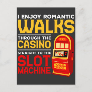 Slot Machine Player Funny Casino Gambling Humor Postcard