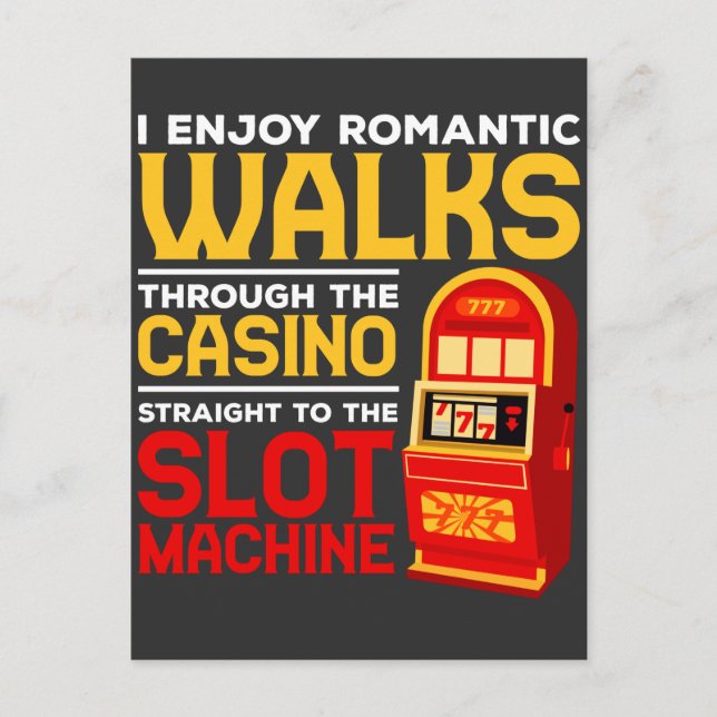 Slot Machine Player Funny Casino Gambling Humor Postcard (Front)