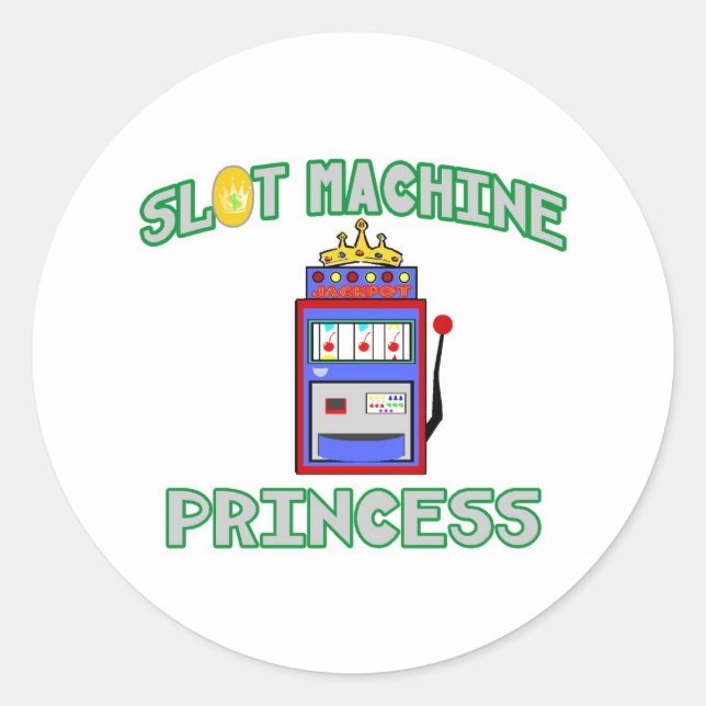 Slot Machine Princess (Tiara) Classic Round Sticker (Front)