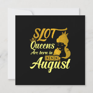 Slot Machine Queen August Birthday Invitation