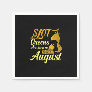 Slot Machine Queen August Birthday Napkins
