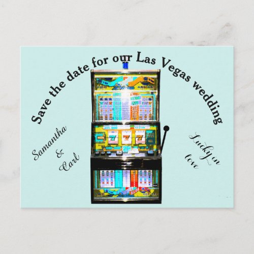 Slot Machine Save the Date Announcement Postcard