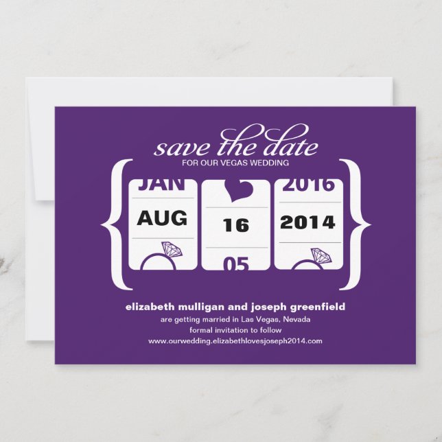 Slot Machine Save the Date - Wedding (Front)