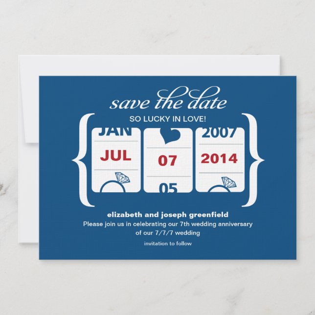 Slot Machine Save the Date - Wedding Anniversary (Front)