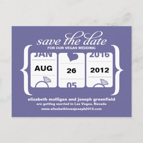 Slot Machine Save the Date _ Wedding Announcement Postcard