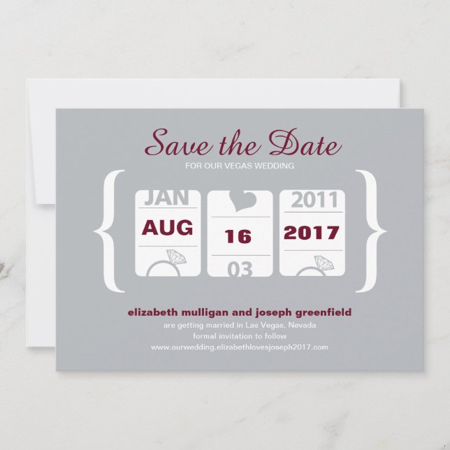 Slot Machine Save the Date - Wedding Invitation (Front)