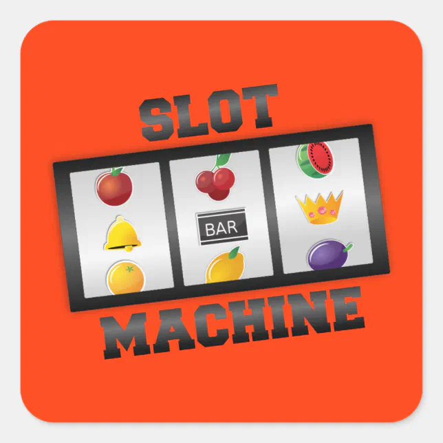 Slot Machine Square Sticker | Zazzle