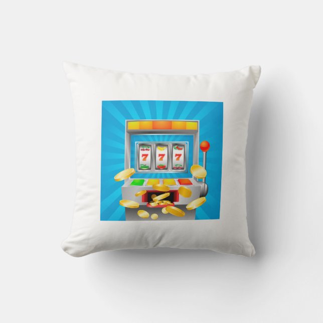 Slot Machine Throw Pillow (Front)