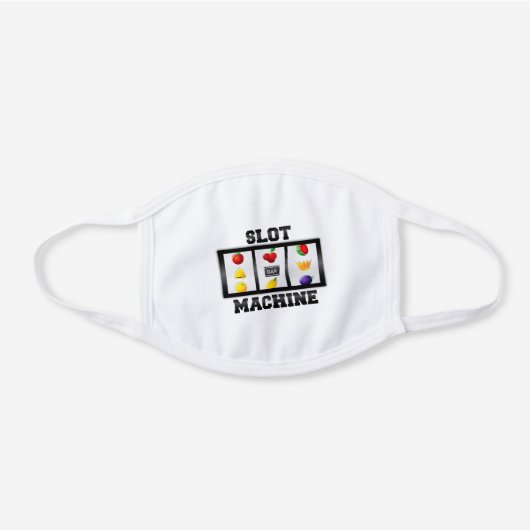 Slot Machine Tilt White Cotton Face Mask (Front)