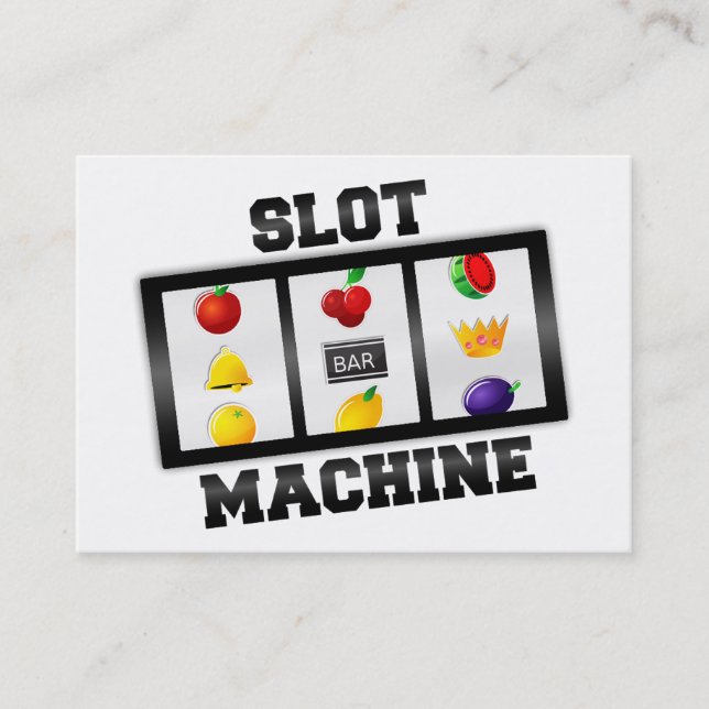 Slot Machine Tilted Icon Business Card (Front)
