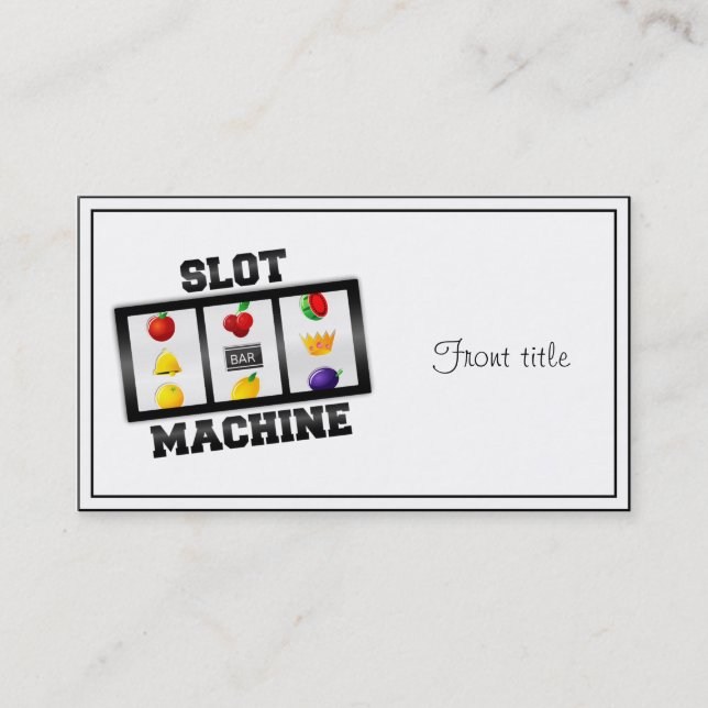 Slot Machine Tilted Icon Business Card (Front)