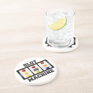 Slot Machine Tilted Icon Drink Coaster
