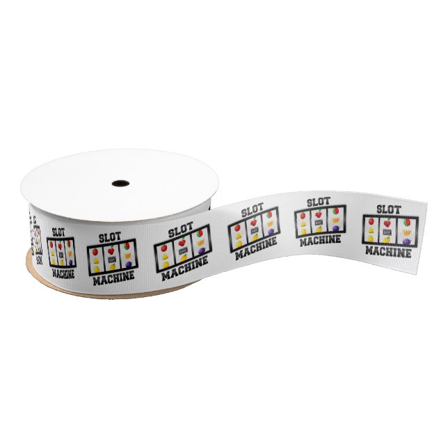 Slot Machine Tilted Icon Grosgrain Ribbon (Spool)