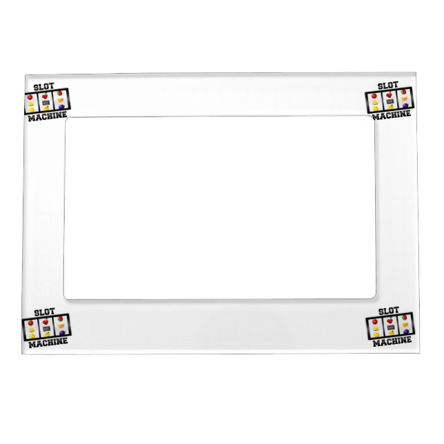 Slot Machine Tilted Icon Magnetic Photo Frame (Front)