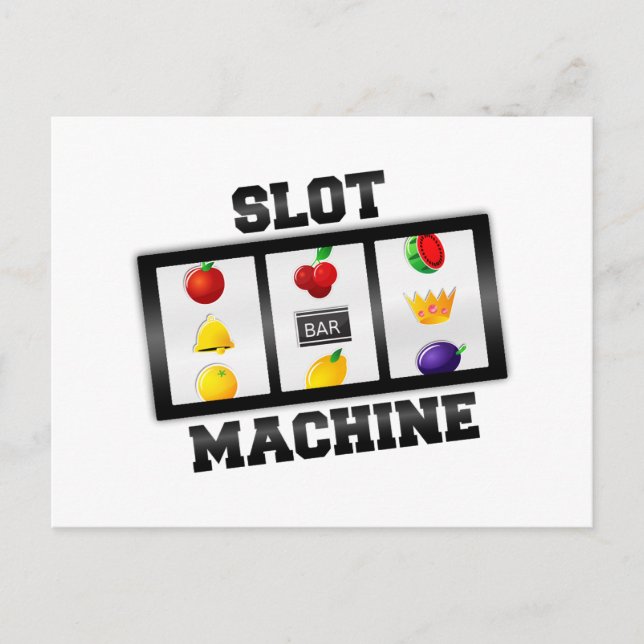Slot Machine Tilted Icon Postcard (Front)