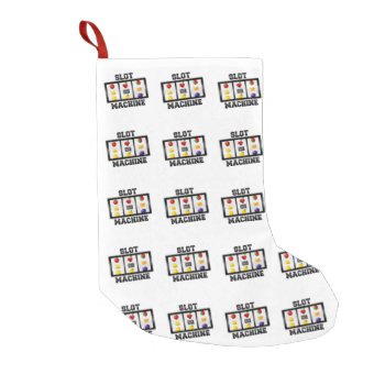 Slot Machine Tilted Icon Small Christmas Stocking by LasVegasIcons at Zazzle