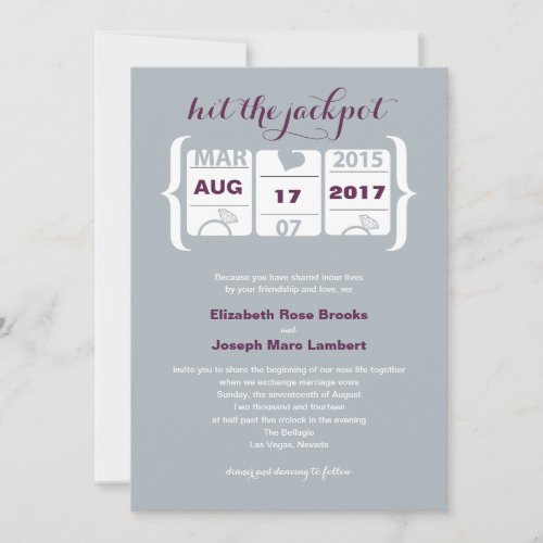 Slot Machine Wedding Invitation