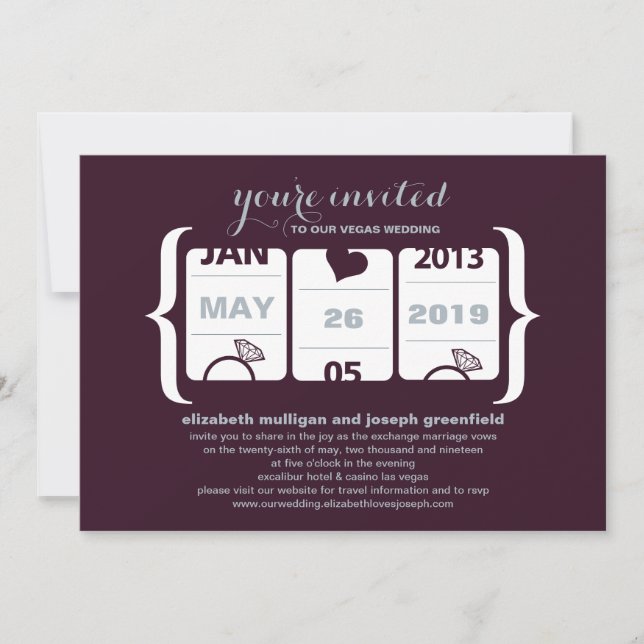 Slot Machine Wedding Invitation (Front)