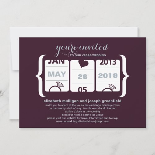 Slot Machine Wedding Invitation