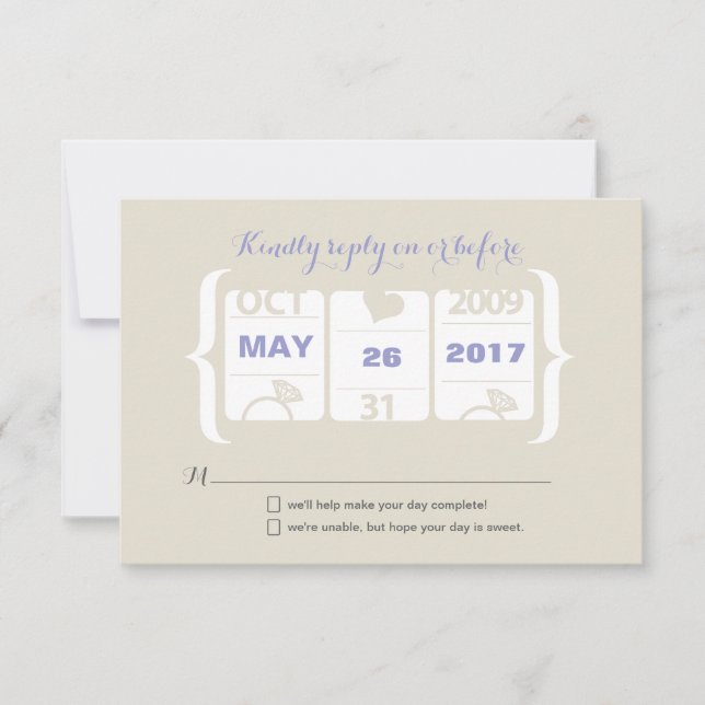 Slot Machine Wedding RSVP (Front)