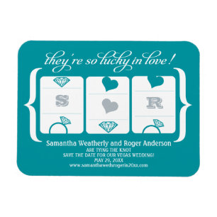 Slot Machine Wedding Save the Date Magnet