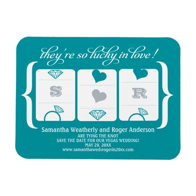 Slot Machine Wedding Save the Date Magnet (Horizontal)