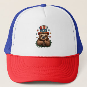 Sloth 4th of July Trucker Hat