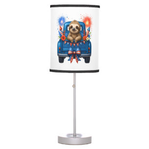 Sloth 4th of July Usa Table Lamp