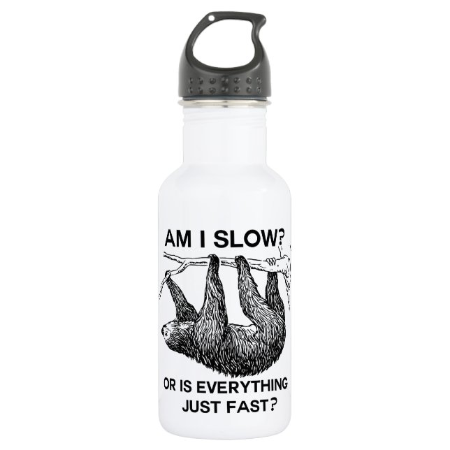 Sloth am I slow? Water Bottle (Front)