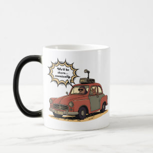 Sloth and Bunny Cartoon Road Trip Adventure Color Morph Mug