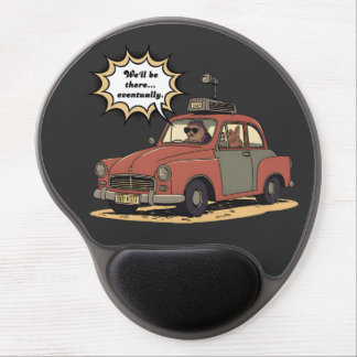 Sloth and Bunny Cartoon Road Trip Adventure Gel Mouse Pad