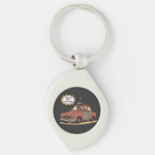 Sloth and Bunny Cartoon Road Trip Adventure Keychain