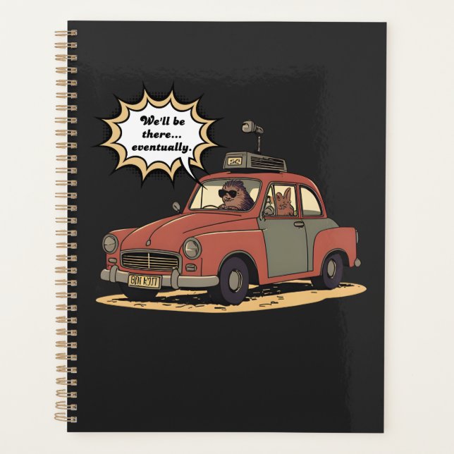 Sloth and Bunny Cartoon Road Trip Adventure Planner (Front)