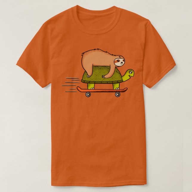 Sloth and turtle skateboard T-Shirt (Design Front)