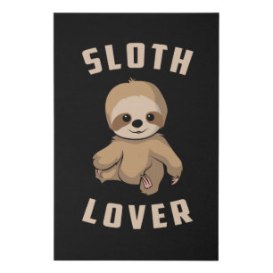 Sloth Animal Lazy Sloths Sleeping Funny Gift Idea Faux Canvas Print