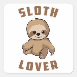 Sloth Animal Lazy Sloths Tired Sleeping Funny Gift Square Sticker