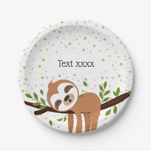 sloth animal paper plates