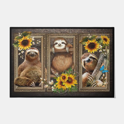 Sloth Animal Printed Welcome Doormat Sloth decor Doormat