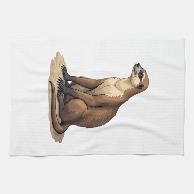 Sloth Antique Engraving Retro Graphic (2) Kitchen Towel (Horizontal)