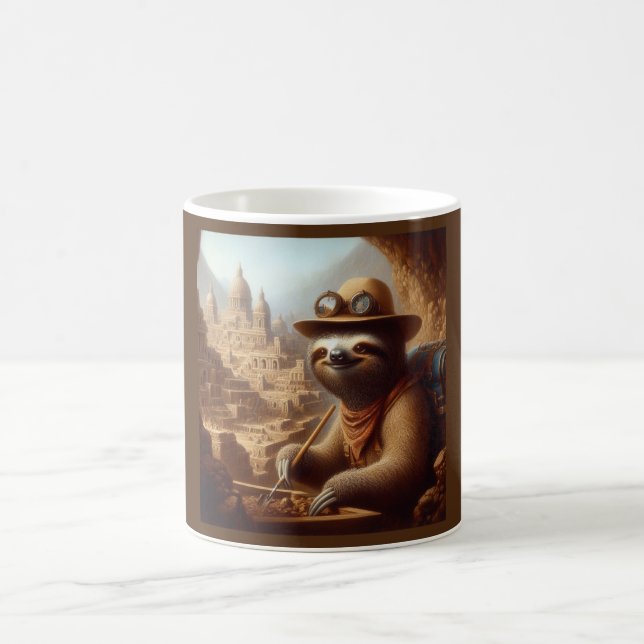 Sloth Archeologist Coffee Mug (Center)
