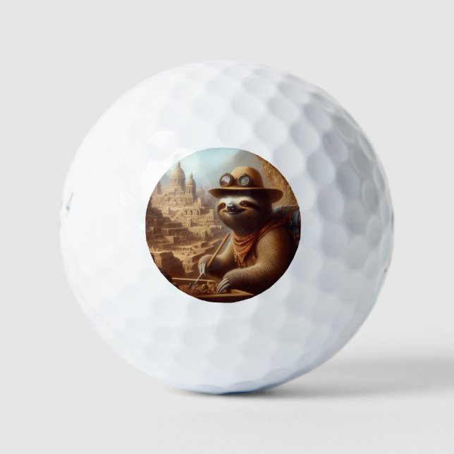 Sloth Archeologist Golf Balls (Front)
