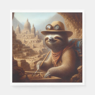 Sloth Archeologist Napkins
