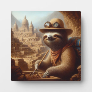 Sloth Archeologist Plaque