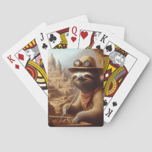 Sloth Archeologist Poker Cards