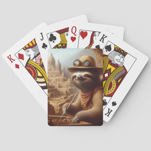 Sloth Archeologist Poker Cards (Back)